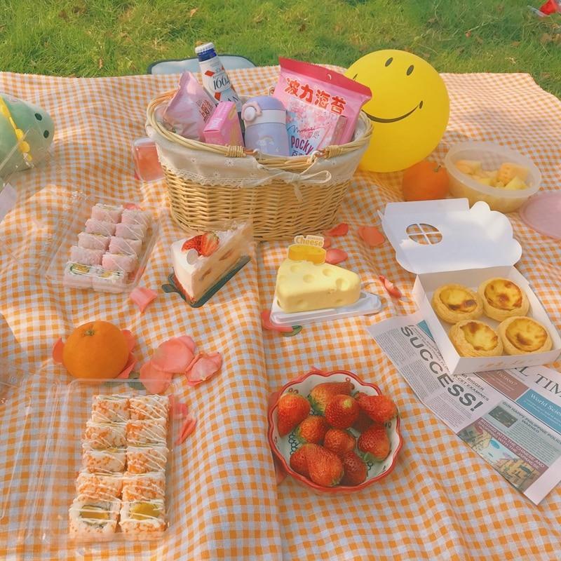 LZINA™ | Clementine Gingham Picnic Blanket