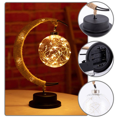 BowLift | Rayvia Lunar Lamp: Enchanting Half-Moon LED Light with Glass Globe for a Cozy Atmosphere