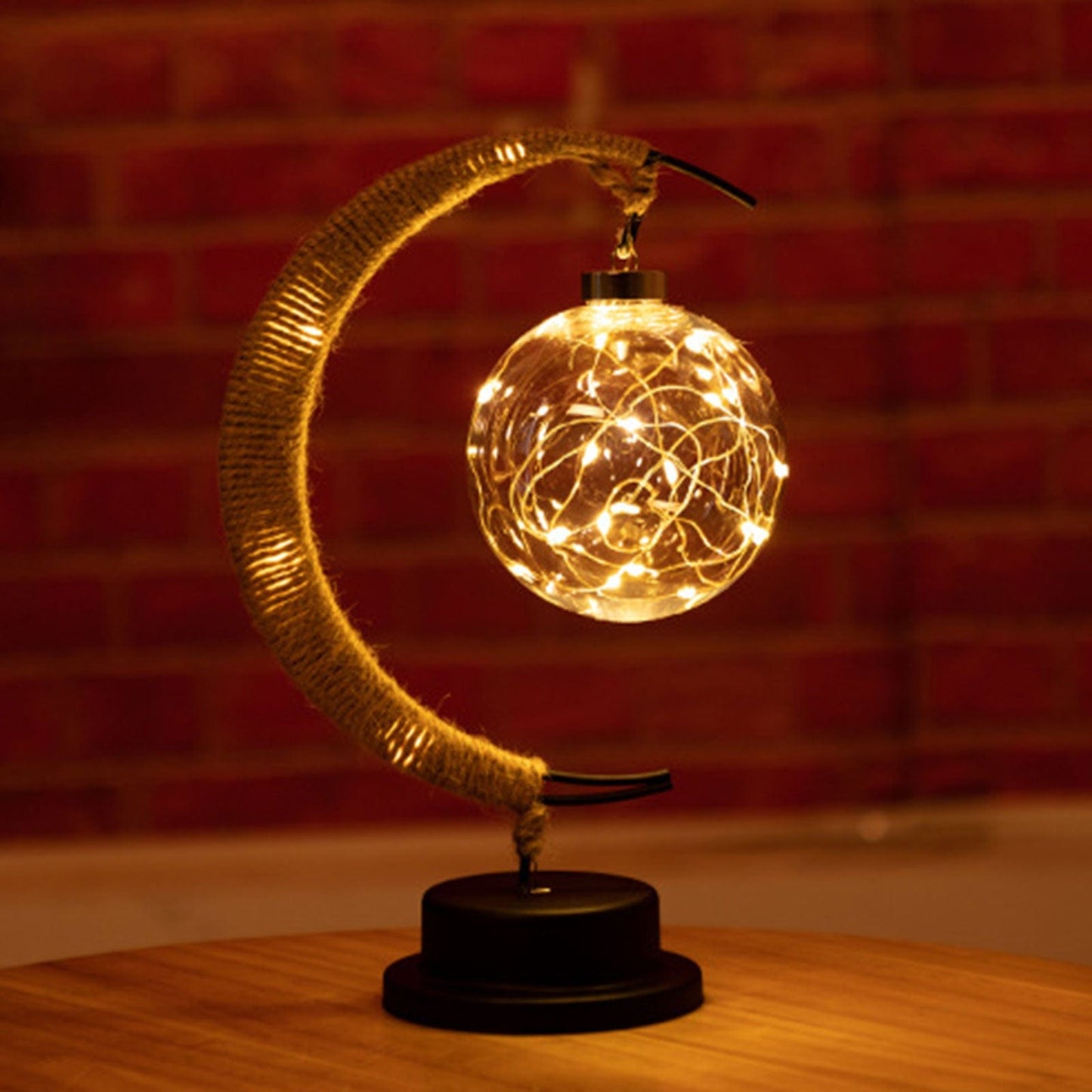 BowLift | Rayvia Lunar Lamp: Enchanting Half-Moon LED Light with Glass Globe for a Cozy Atmosphere