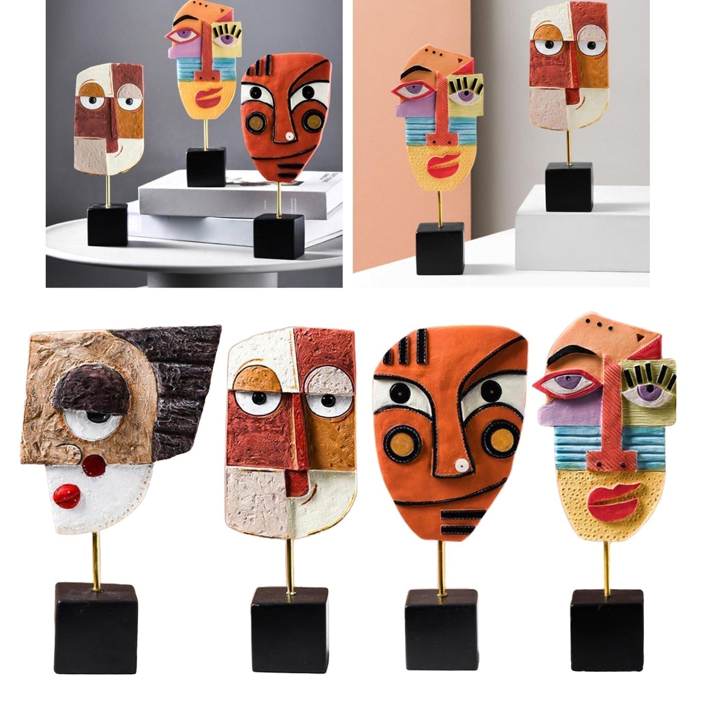 LZINA™ | Abstract Pop Art Face Home Sculpture