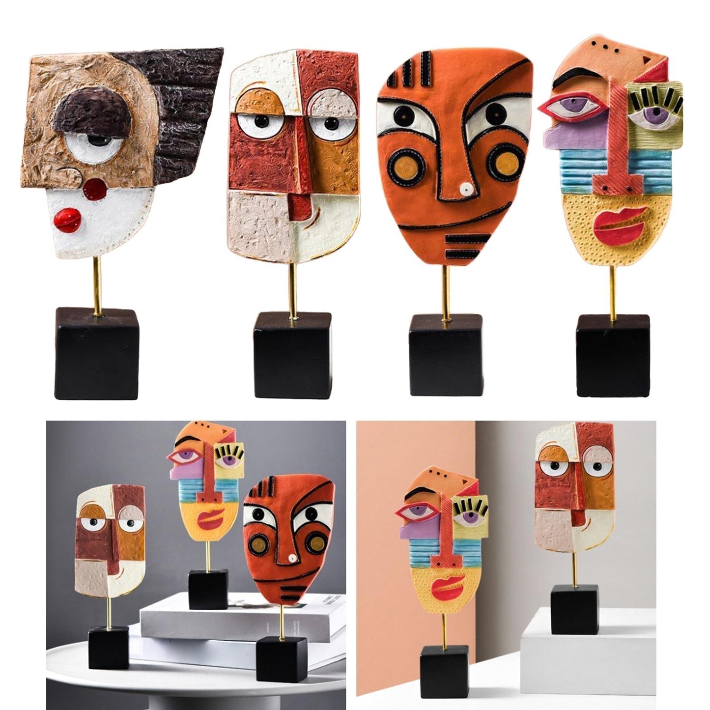 LZINA™ | Abstract Pop Art Face Home Sculpture