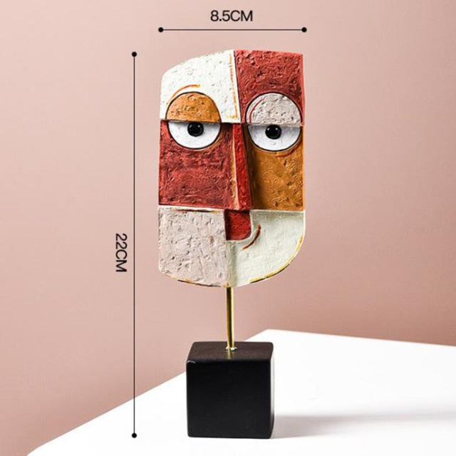 LZINA™ | Abstract Pop Art Face Home Sculpture