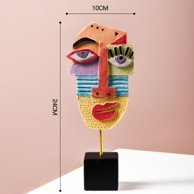 LZINA™ | Abstract Pop Art Face Home Sculpture