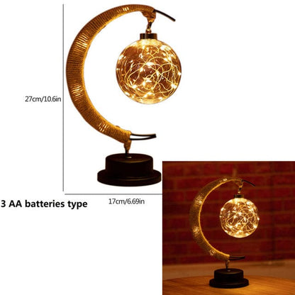 BowLift | Rayvia Lunar Lamp: Enchanting Half-Moon LED Light with Glass Globe for a Cozy Atmosphere