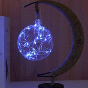 BowLift | Rayvia Lunar Lamp: Enchanting Half-Moon LED Light with Glass Globe for a Cozy Atmosphere