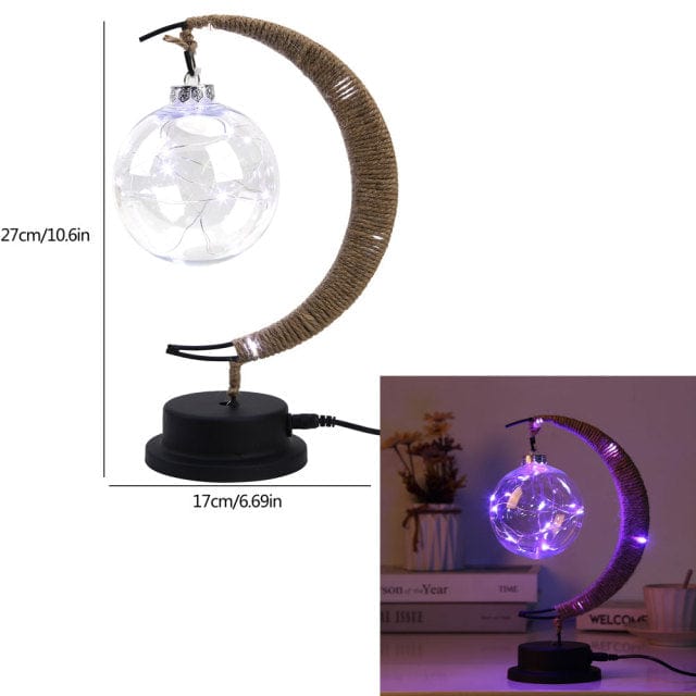 BowLift | Rayvia Lunar Lamp: Enchanting Half-Moon LED Light with Glass Globe for a Cozy Atmosphere