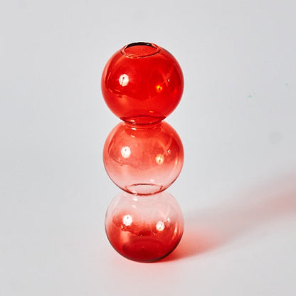 LZINA™ | Cherry Red Glass Stick Candle Holder & Vases