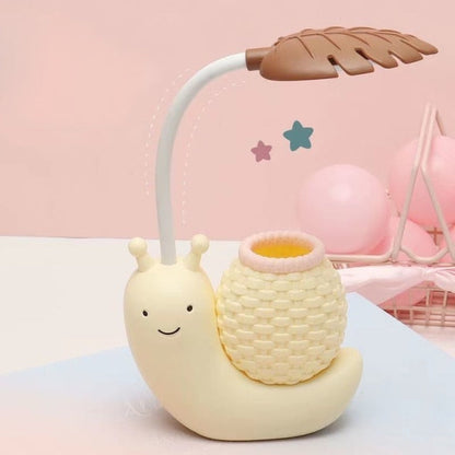 BowLift Snail Desk Lamp with Built-in Pencil Holder for Kids