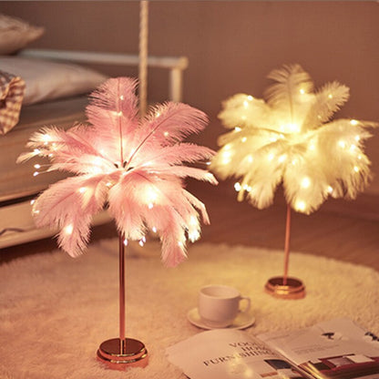 BowLift Feather Palm Table Lamp — Creative Desk Lighting