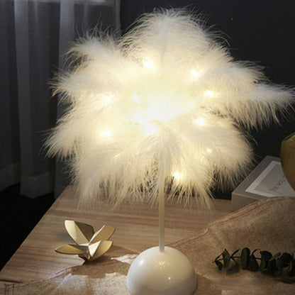 BowLift Feather Palm Table Lamp — Creative Desk Lighting