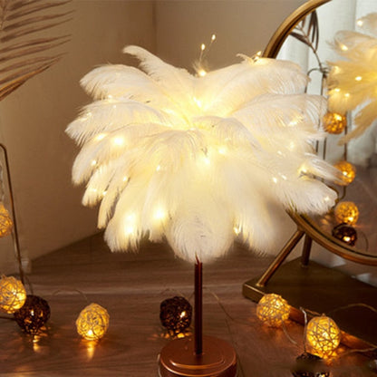 BowLift Feather Palm Table Lamp — Creative Desk Lighting