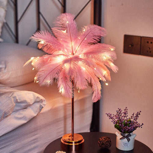 BowLift Feather Palm Table Lamp — Creative Desk Lighting