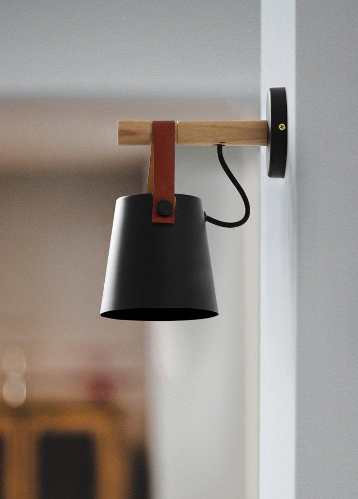 BowLift Nordic Wood Hanging Wall Lamp — Warm Minimalist Glow