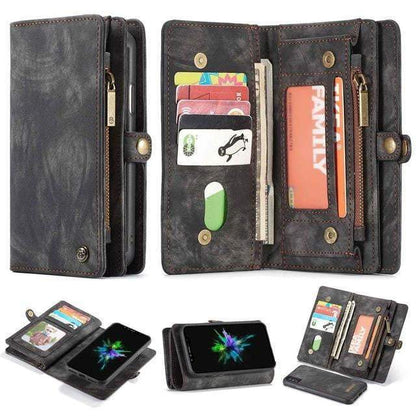 LZINA™ | Detachable Genuine Leather Magnetic Flip Cover Phone Case