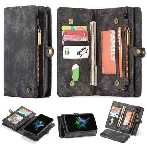 LZINA™ | Detachable Genuine Leather Magnetic Flip Cover Phone Case