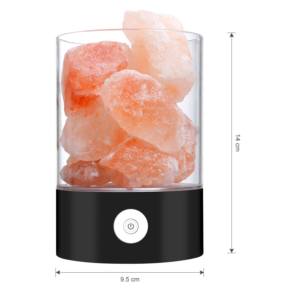 BowLift Himalayan Salt Desk Lamp & Air Purifier – White Finish, Soft Amber Glow & Clean Air