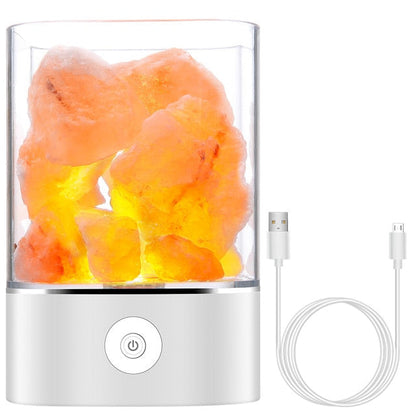 BowLift Himalayan Salt Desk Lamp & Air Purifier – White Finish, Soft Amber Glow & Clean Air