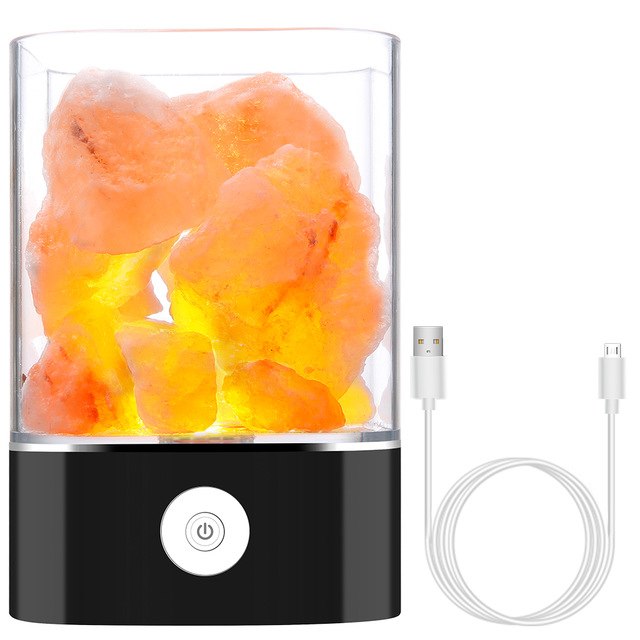 BowLift Himalayan Salt Desk Lamp & Air Purifier – White Finish, Soft Amber Glow & Clean Air