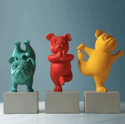 LZINA™ | Resin Abstract Yoga Bulldog Figurine