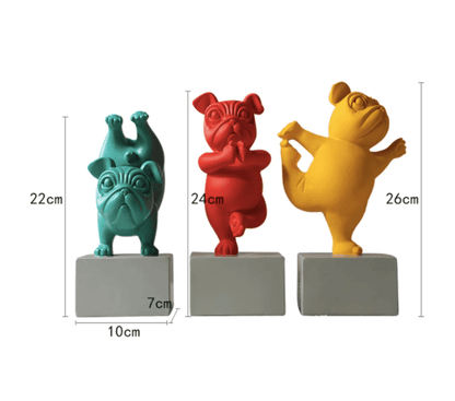 LZINA™ | Resin Abstract Yoga Bulldog Figurine