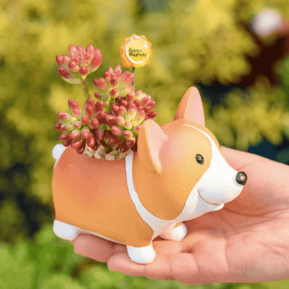LZINA™ | Resin Corgi Mini Flower Pot