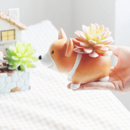 LZINA™ | Resin Corgi Mini Flower Pot