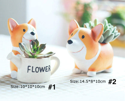 LZINA™ | Resin Corgi Mini Flower Pot