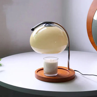 BowLift Glass Table Lamp with Retro-Style Stand – Vintage-Inspired Lighting for Your Space