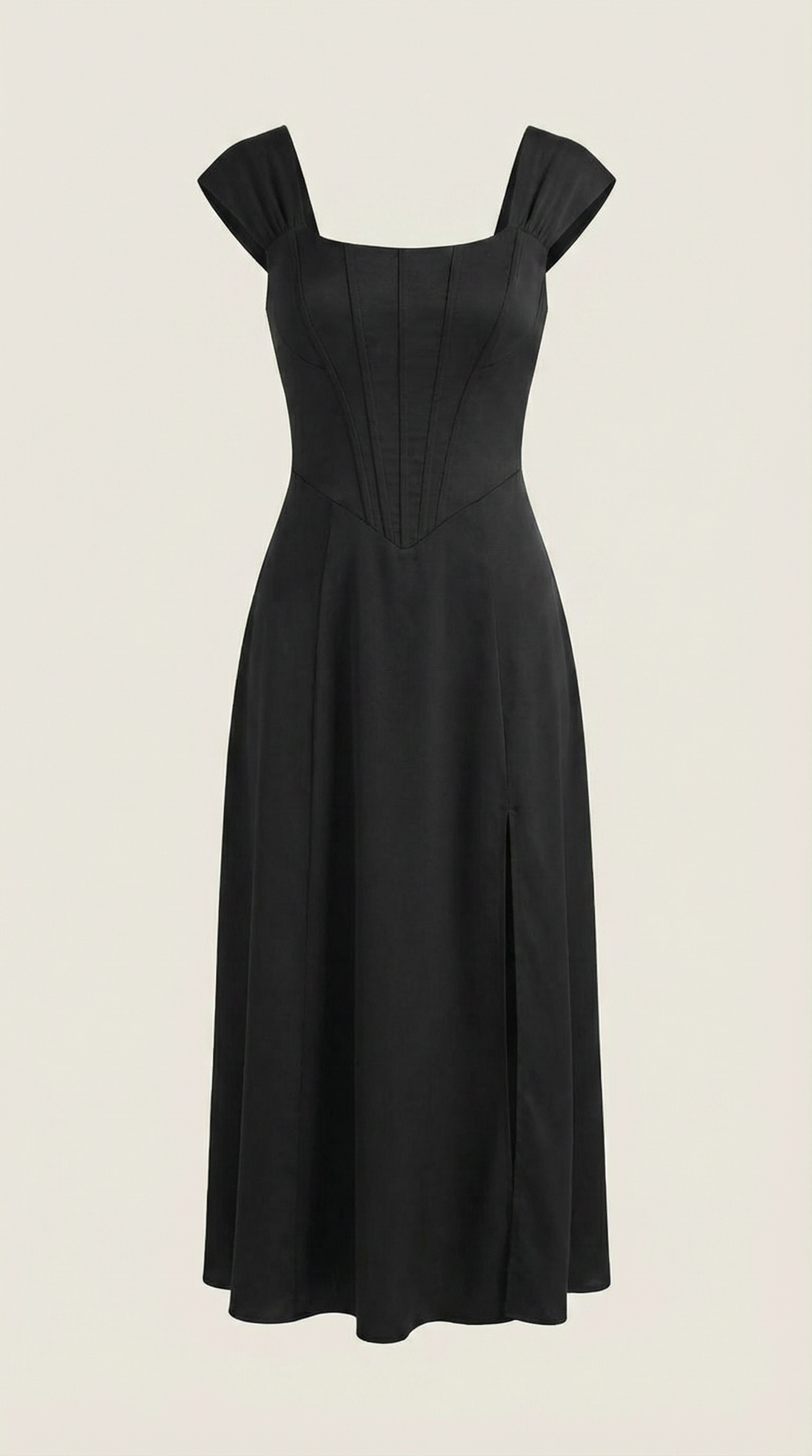 Women's Floral Wedding Guest A-Line Midi Dress with Side Slit
