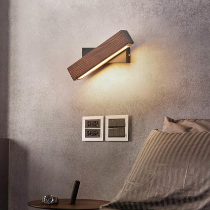 BowLift Rotatable Wood LED Wall Lamp — Jasper Finish