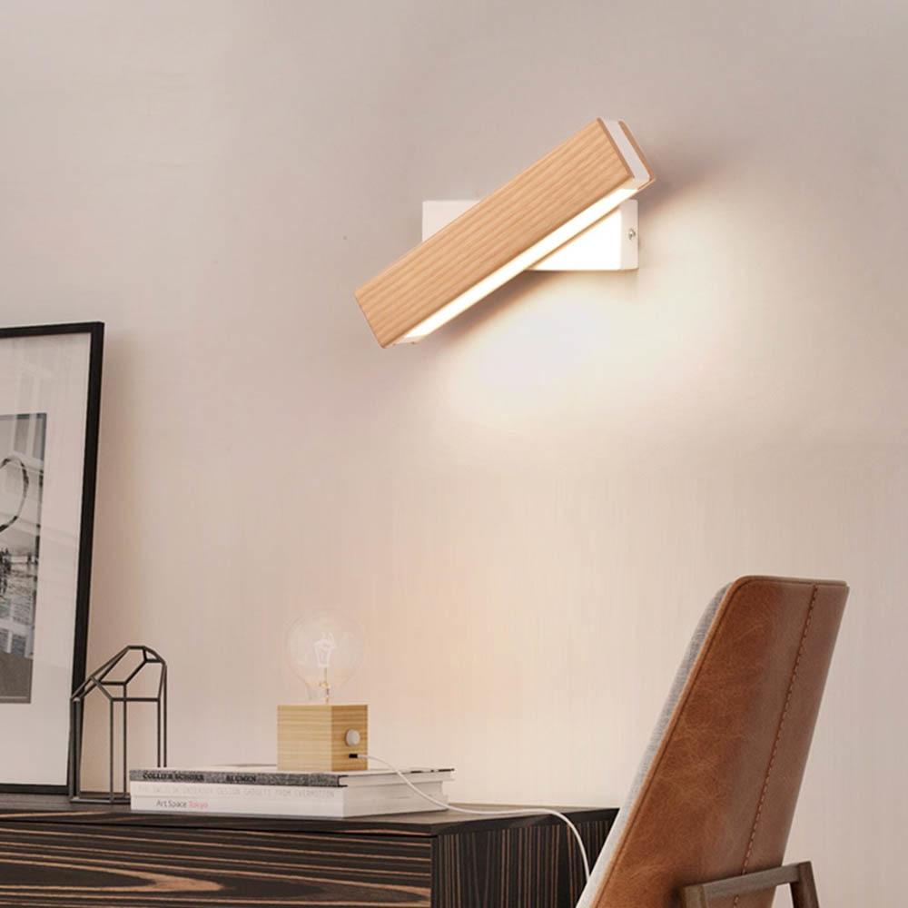 BowLift Rotatable Wood LED Wall Lamp — Jasper Finish