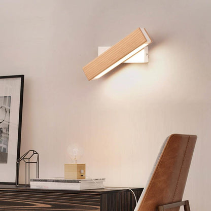 BowLift Rotatable Wood LED Wall Lamp — Jasper Finish