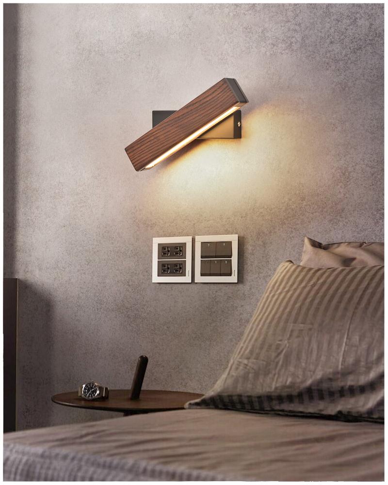 BowLift Rotatable Wood LED Wall Lamp — Jasper Finish