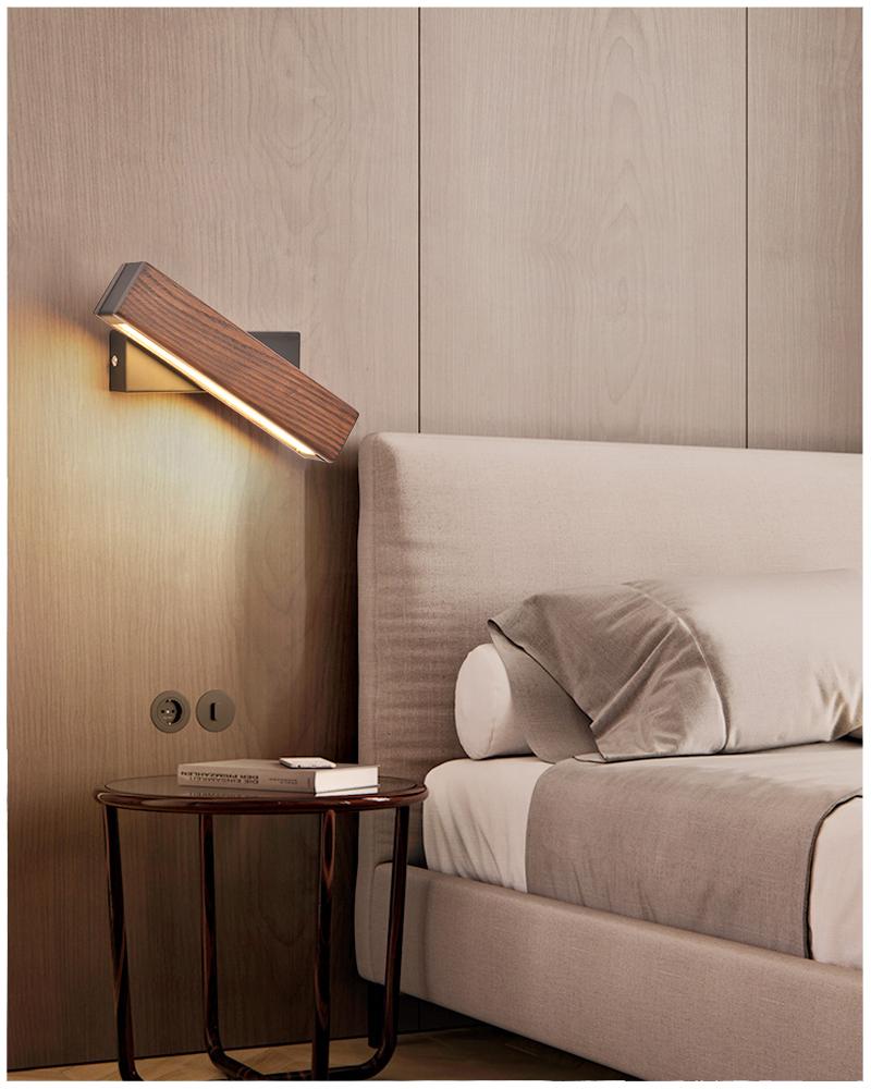 BowLift Rotatable Wood LED Wall Lamp — Jasper Finish