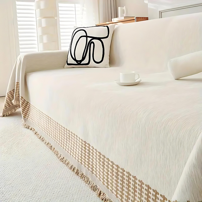 BowLift | Rustic Cotton Tassel Sofa Cover