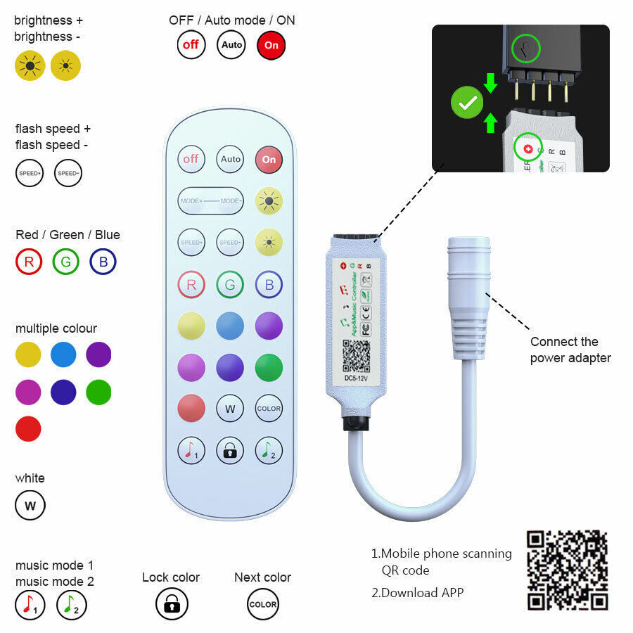 BowLift Bluetooth RGB LED Strip Lights – 30m Total (Two 15m Strips), Music Sync, 5050 LEDs, Remote Control