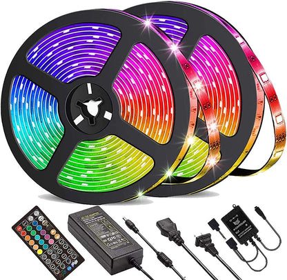 BowLift Bluetooth RGB LED Strip Lights – 30m Total (Two 15m Strips), Music Sync, 5050 LEDs, Remote Control