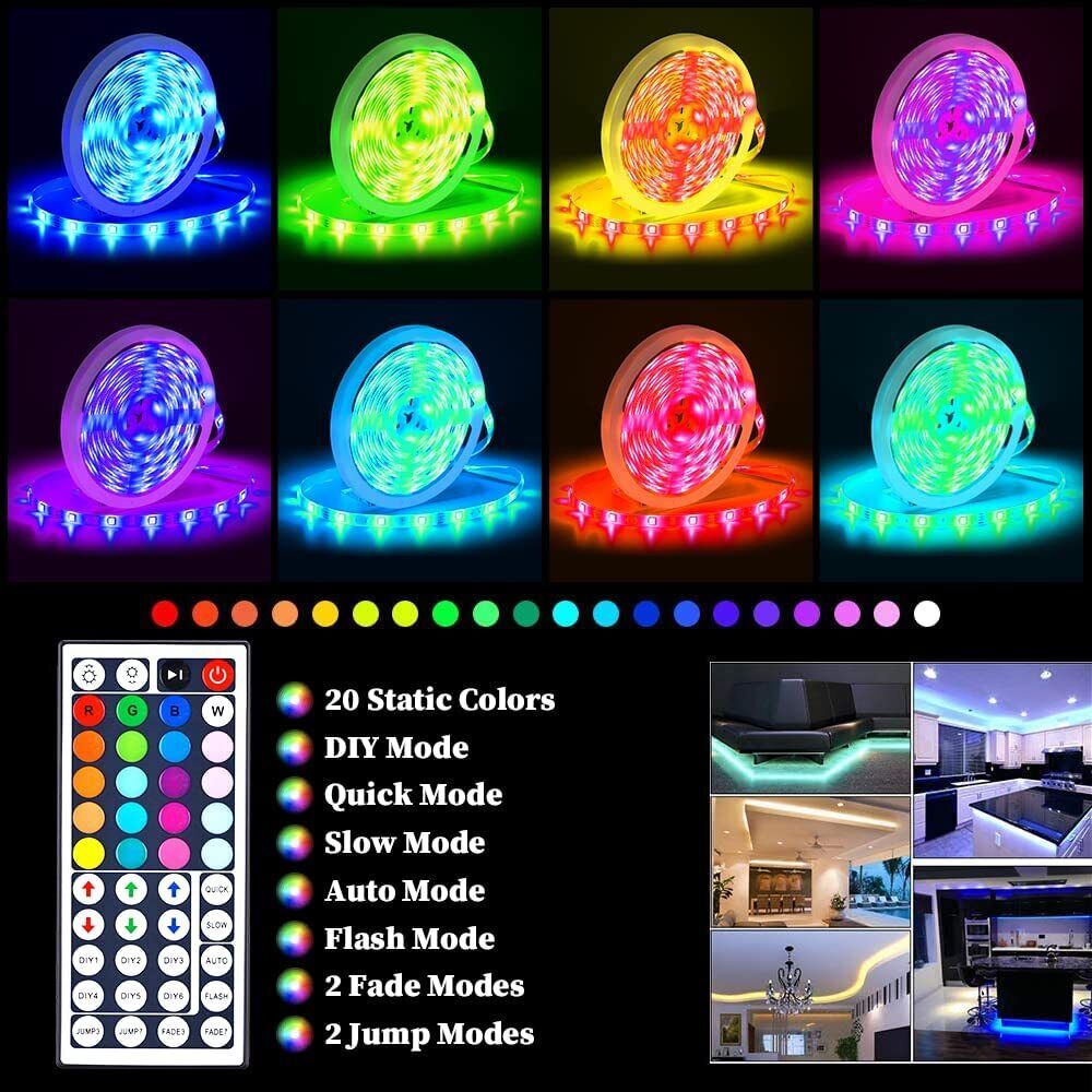 BowLift Bluetooth RGB LED Strip Lights – 30m Total (Two 15m Strips), Music Sync, 5050 LEDs, Remote Control