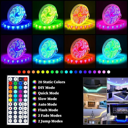 BowLift Bluetooth RGB LED Strip Lights – 30m Total (Two 15m Strips), Music Sync, 5050 LEDs, Remote Control
