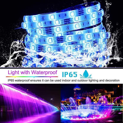 BowLift Bluetooth RGB LED Strip Lights – 30m Total (Two 15m Strips), Music Sync, 5050 LEDs, Remote Control
