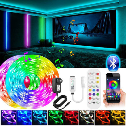 BowLift Bluetooth RGB LED Strip Lights – 30m Total (Two 15m Strips), Music Sync, 5050 LEDs, Remote Control