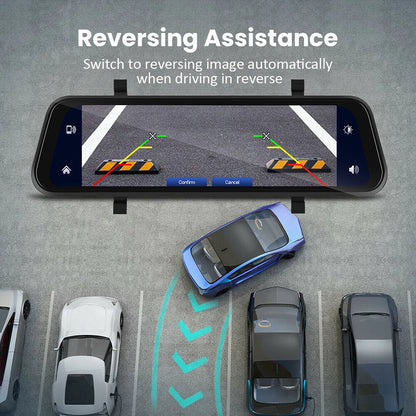BowLift | Rearview Mirror Dash Cam 4K Front & Rear | CarPlay & Smart Driving Assistant