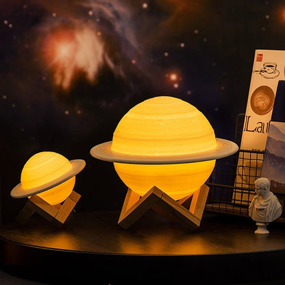 BowLift SaturnGlow Lamp — Celestial Planetary Design with Adjustable Lighting for Ambient Illumination