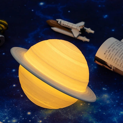 BowLift SaturnGlow Lamp — Celestial Planetary Design with Adjustable Lighting for Ambient Illumination