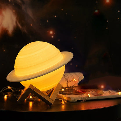 BowLift SaturnGlow Lamp — Celestial Planetary Design with Adjustable Lighting for Ambient Illumination