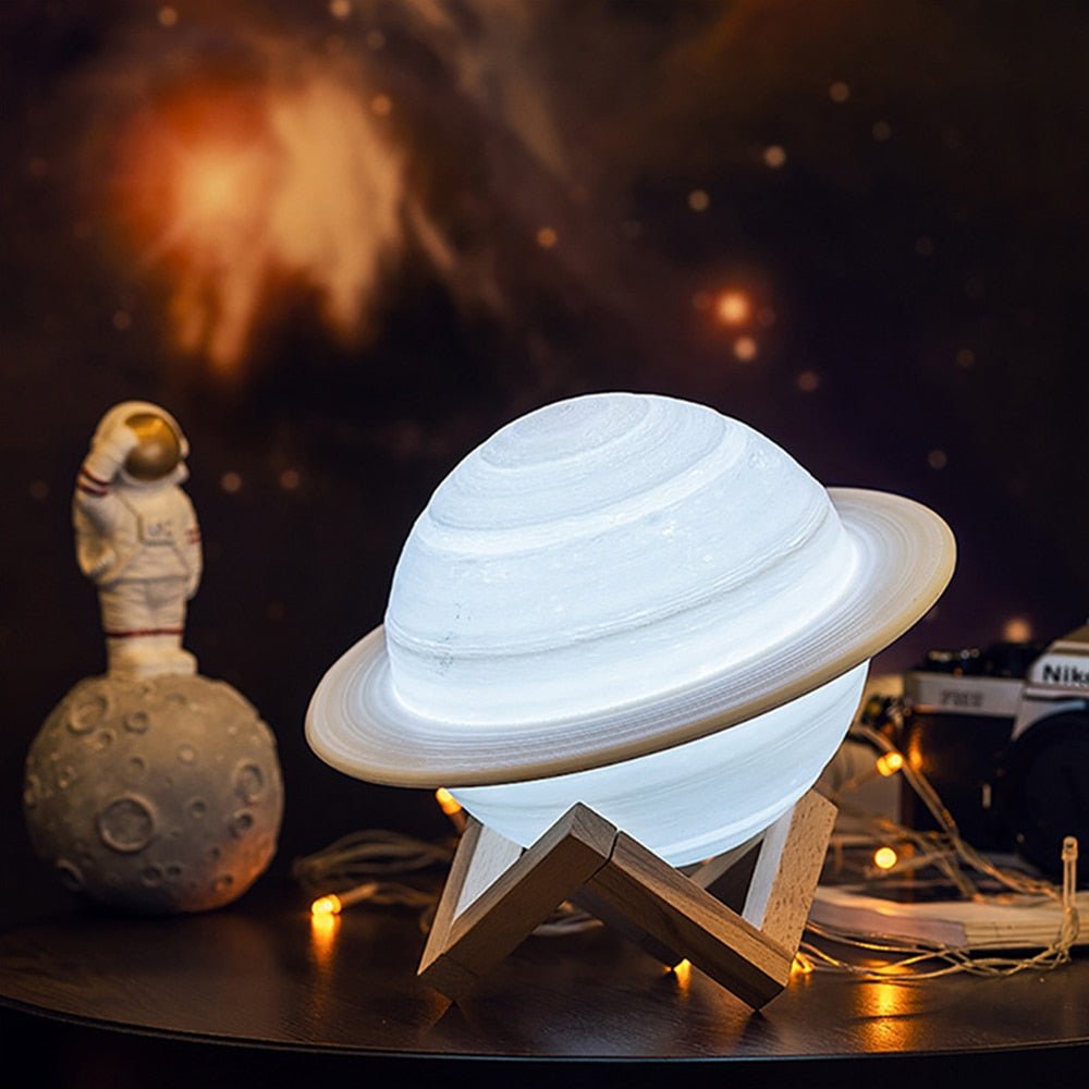 BowLift SaturnGlow Lamp — Celestial Planetary Design with Adjustable Lighting for Ambient Illumination