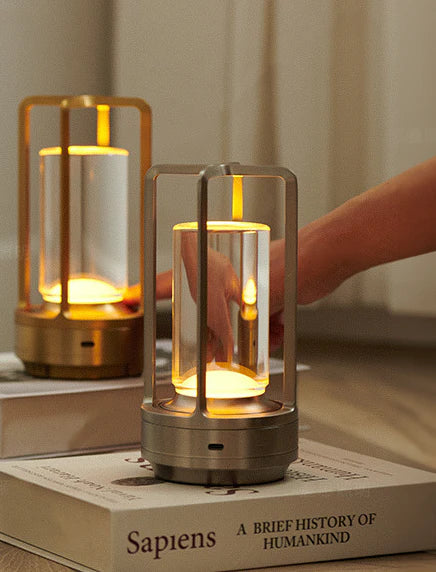 LZINA™ | Warm LED Cordless Table Lamp – Battery Operated Nordic Design - LED with Touch Control, Suitable for Bedroom, Home, Outdoor - Ideal Night Light