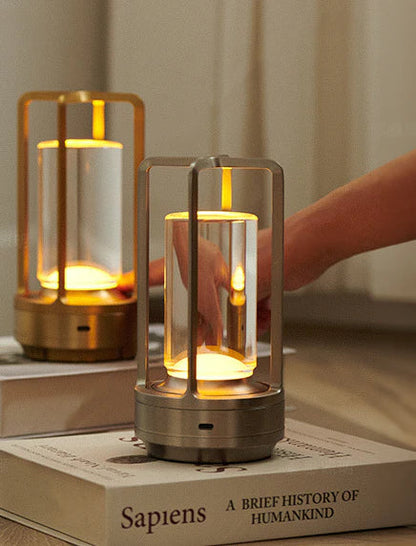 LZINA™ | Warm LED Cordless Table Lamp – Battery Operated Nordic Design - LED with Touch Control, Suitable for Bedroom, Home, Outdoor - Ideal Night Light