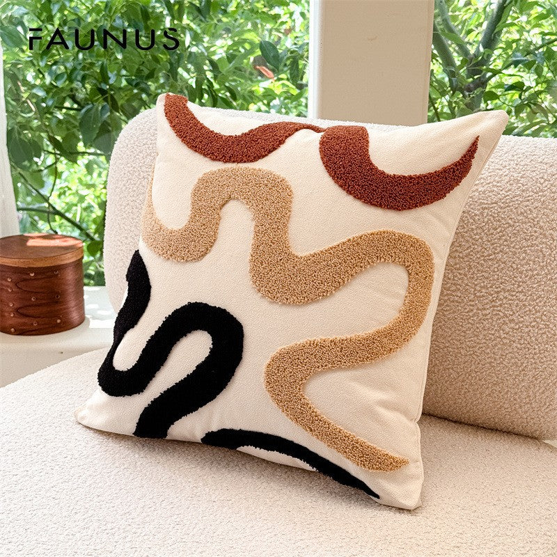 BowLift | Nordic Style ins Living Room Sofa Cover | Simple Geometric Jacquard Soft and Comfortable Pillowcase