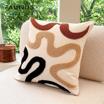 BowLift | Nordic Style ins Living Room Sofa Cover | Simple Geometric Jacquard Soft and Comfortable Pillowcase